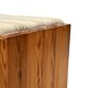 Vintage pinewood stool side table with compartment 70s design