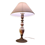very elegant porcelain and bronze lamp, pull cord switch 50x30 very good e