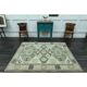 1970s vintage Turkish Oushak handmade wool cotton green area rug 164x207