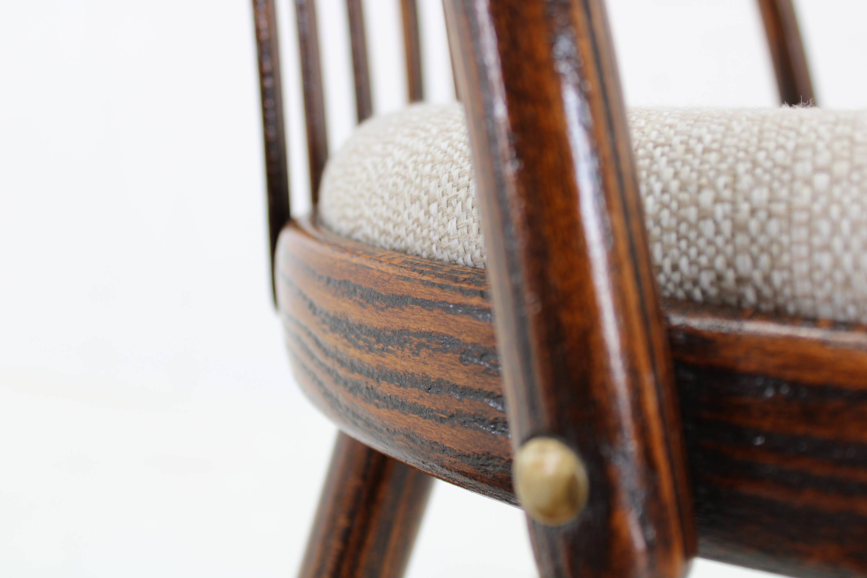 1960s Antonin Suman Set of Six Beech Dining Chairs, Restored