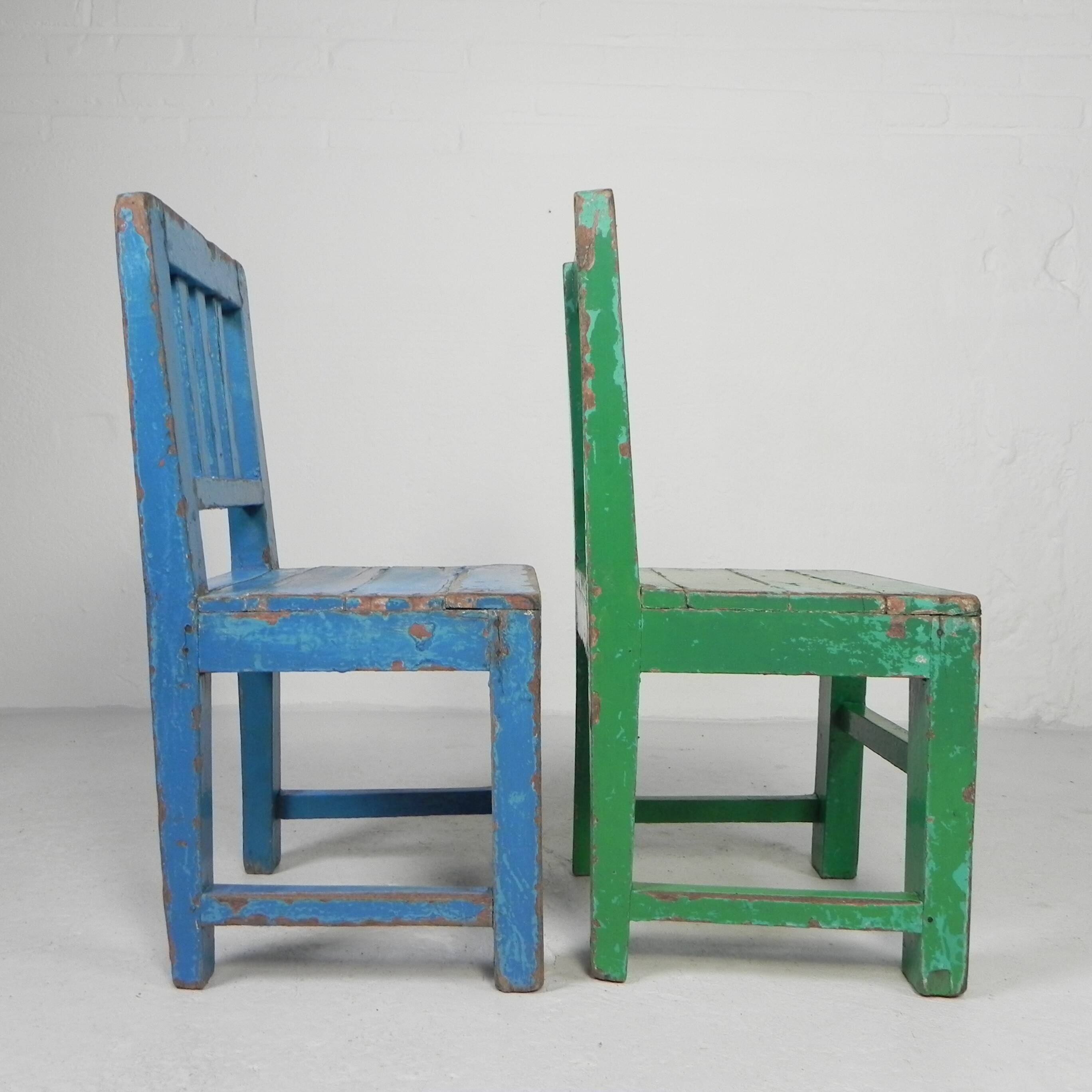 Set of 2 vintage children's chairs, 1950s