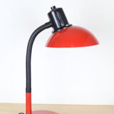 Vintage red metal Aluminor desk lamp