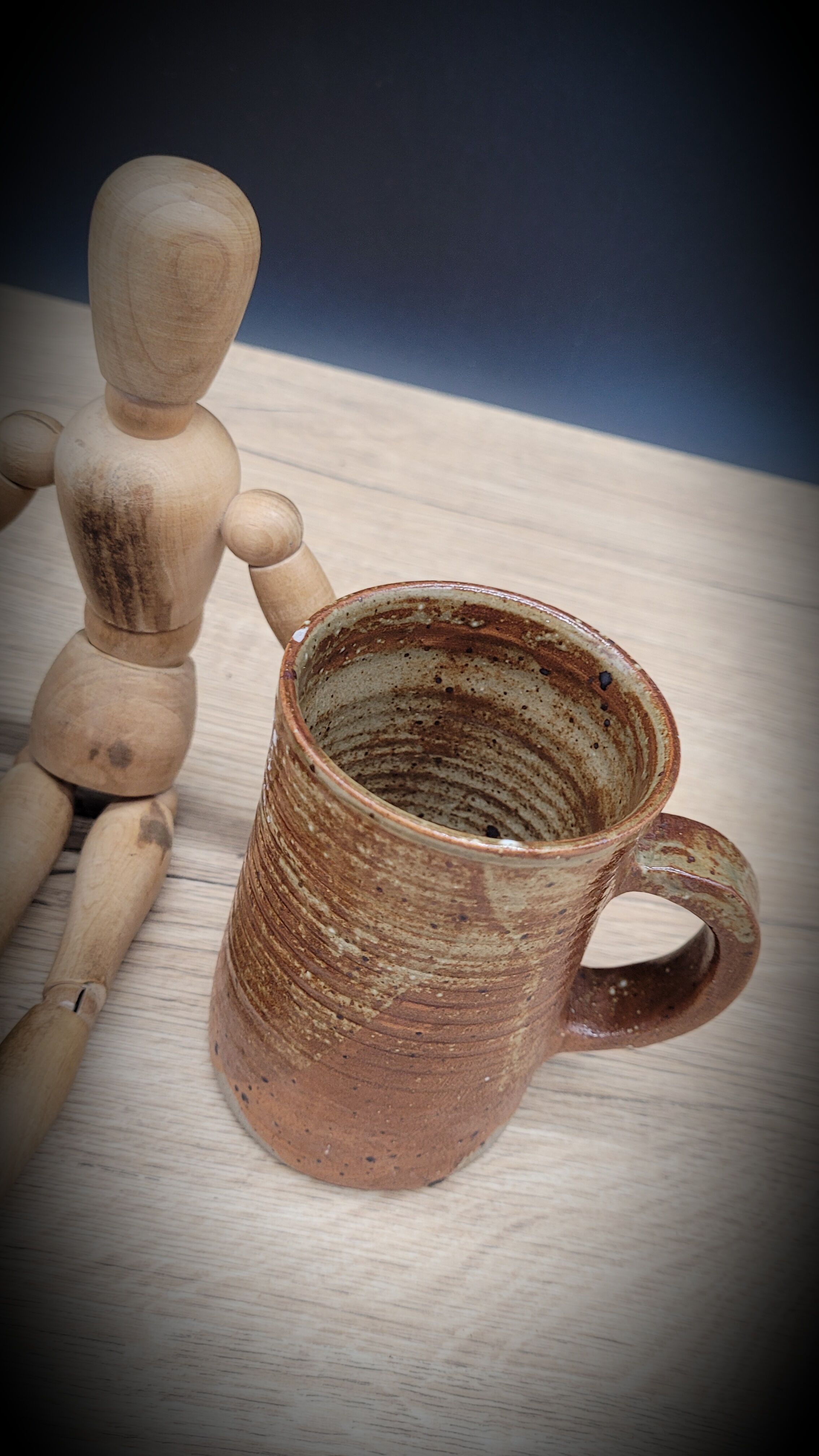 Duo of stoneware cups