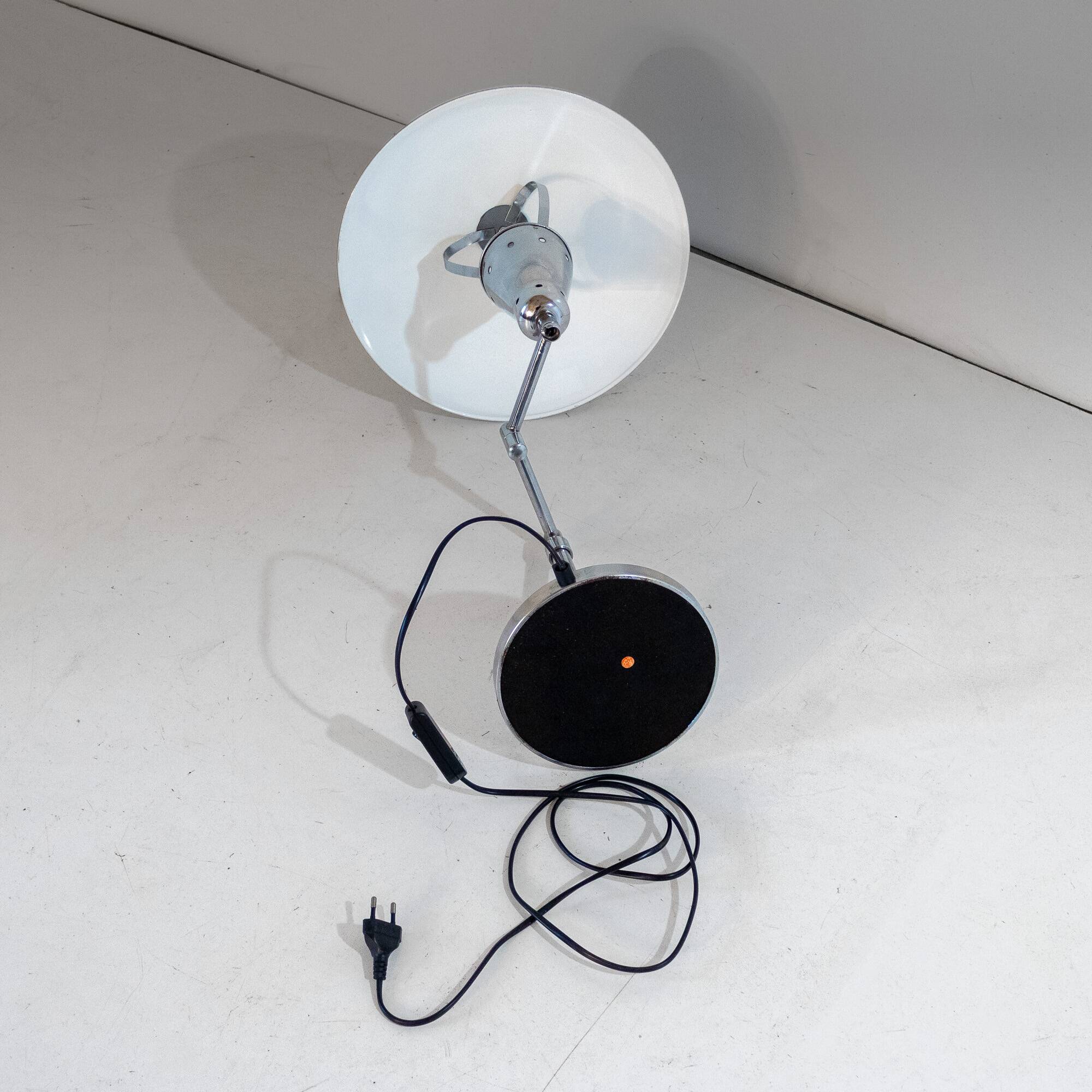 Bauhaus Chromed Desk Lamp with Adjustable Lampshade, Italy 1950s