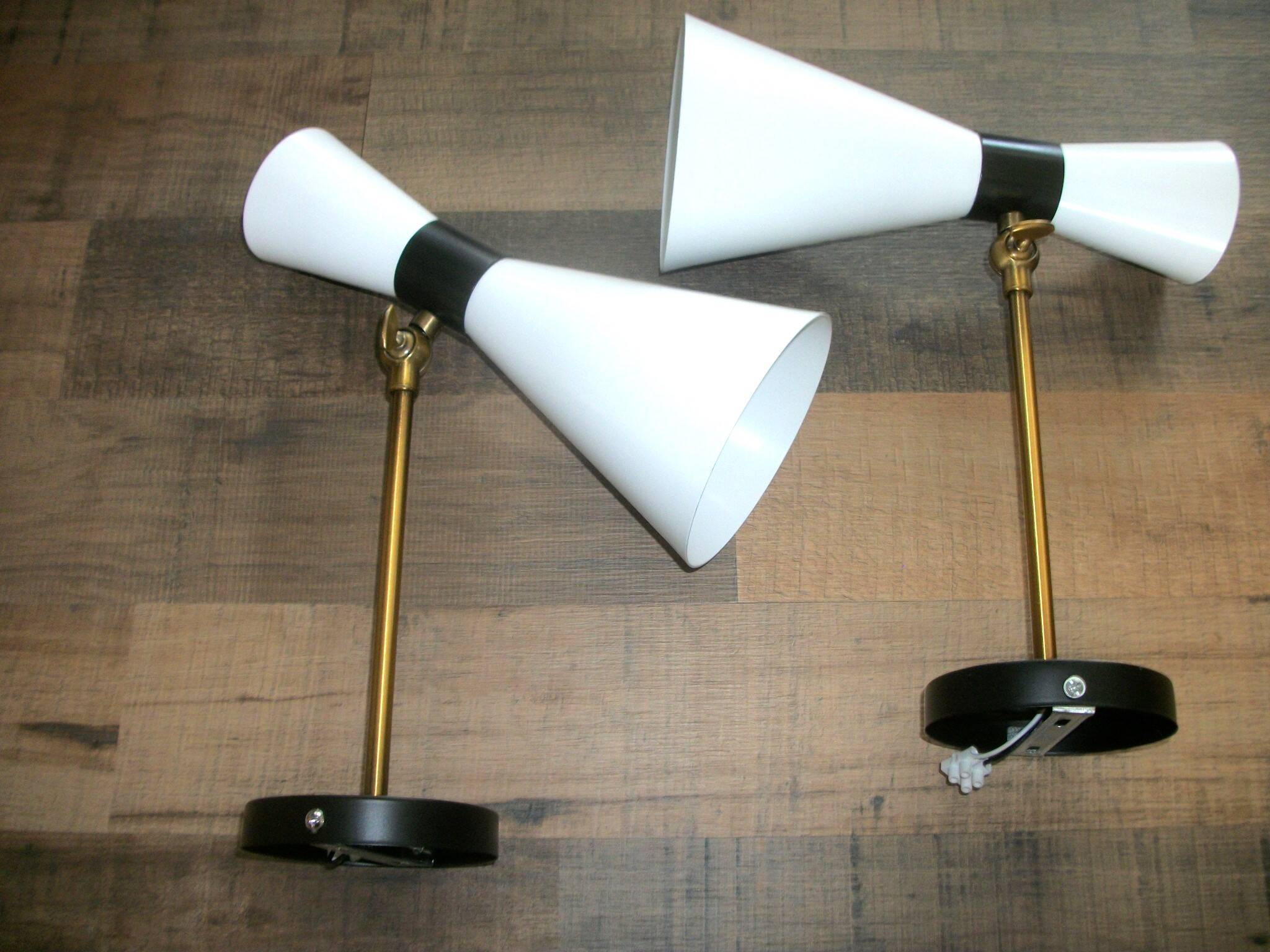 Pair of metal wall lights