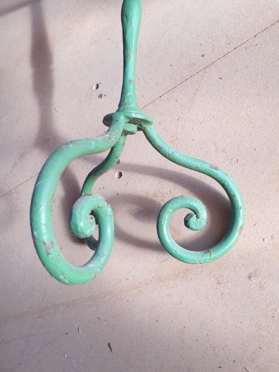 Small green metal side table - mid 20th century