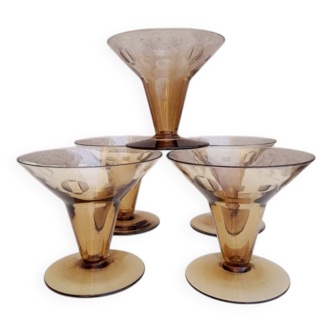 Art Deco smoked glasses