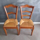 2 old straw chairs