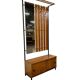 Vintage wooden coat rack with mirror