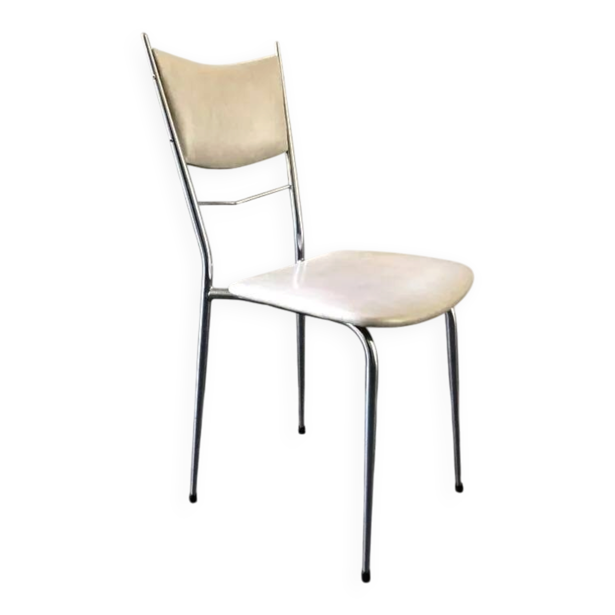 Vintage cream faux leather chair