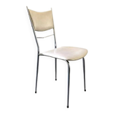 Chaise vintage skaï crème