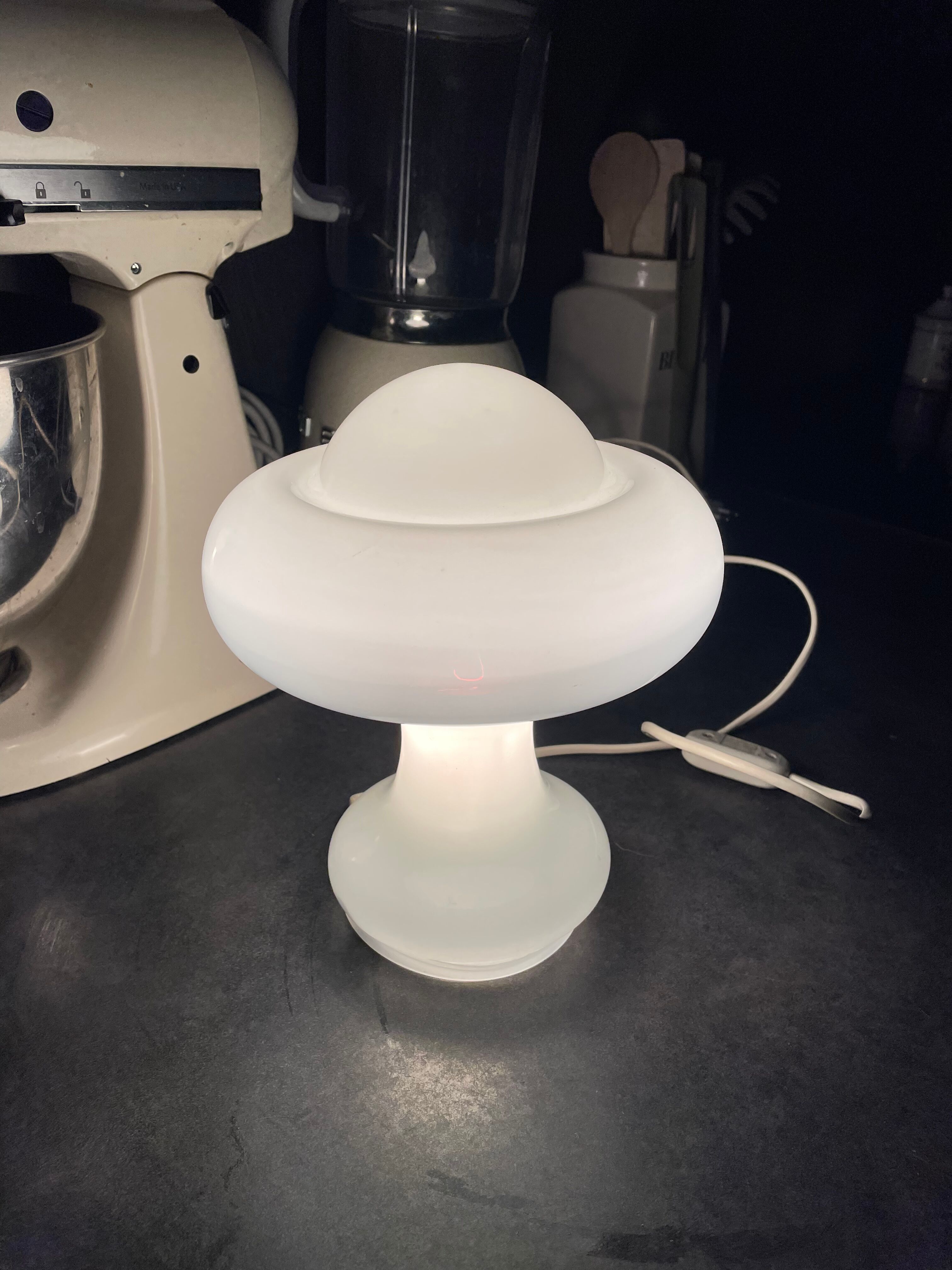 Murano table lamp, opaline glass