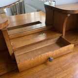 Wooden console table / vintage folding desk with mirror and small drawer