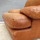 Fauteuil club lounge cuir cognac design 1970