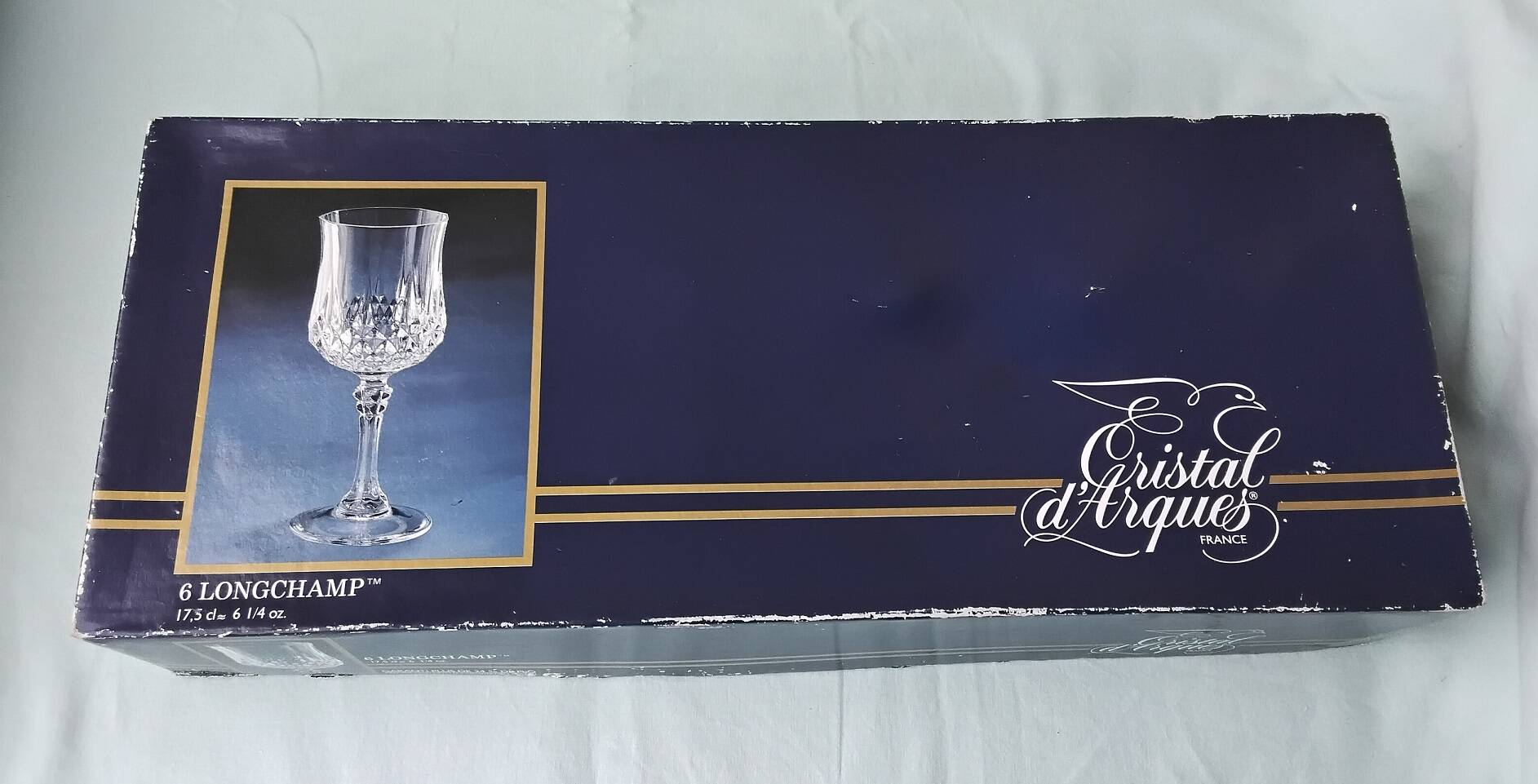 6 crystal stem glasses