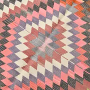 Pink & Red Vintage Tribal Kilim Rug, Turkish Handwoven Wool Bohemian Decor