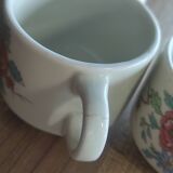 Set of 3 vintage Pillivuyt cups with floral pattern