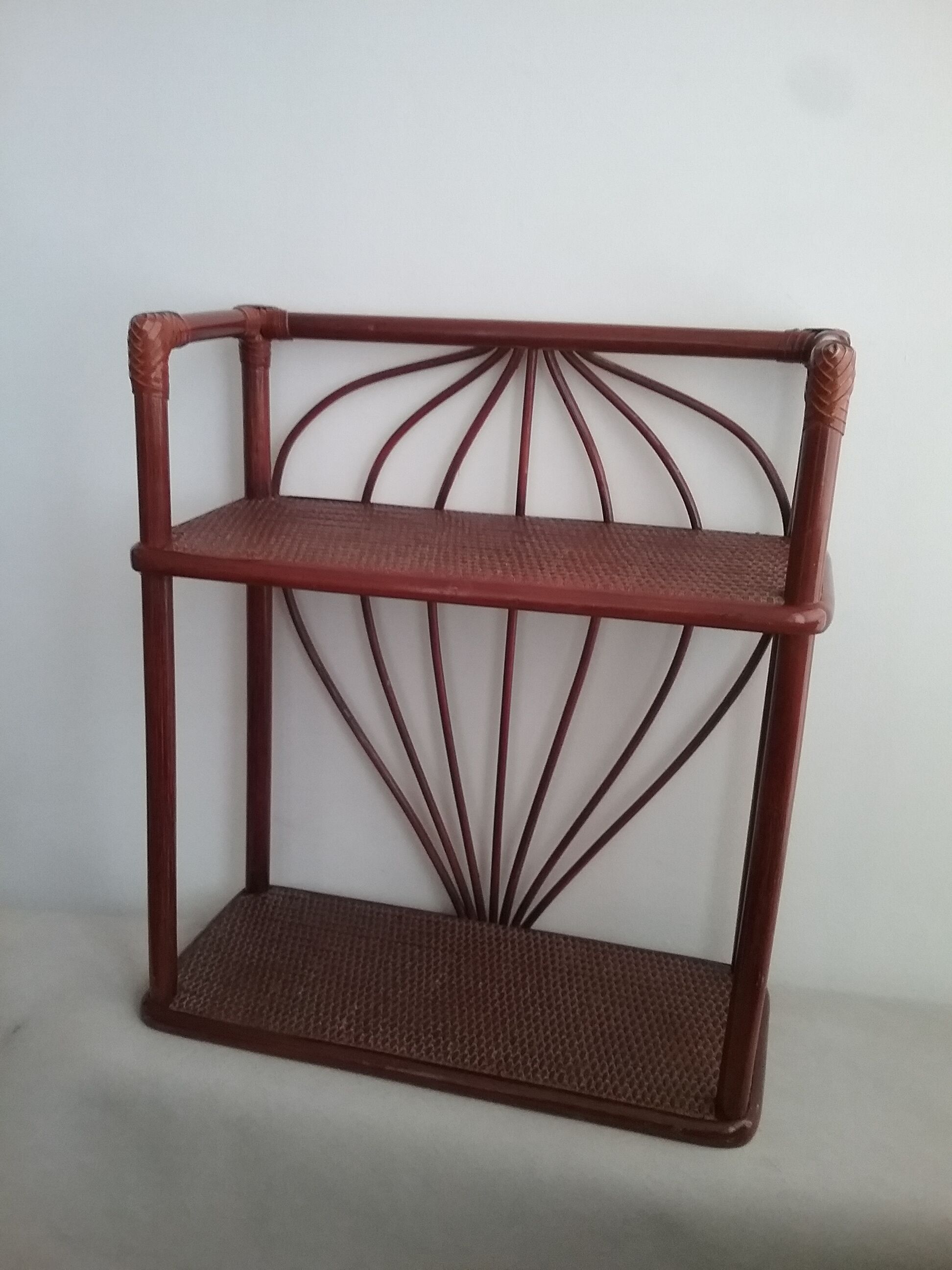 Rattan wall shelf