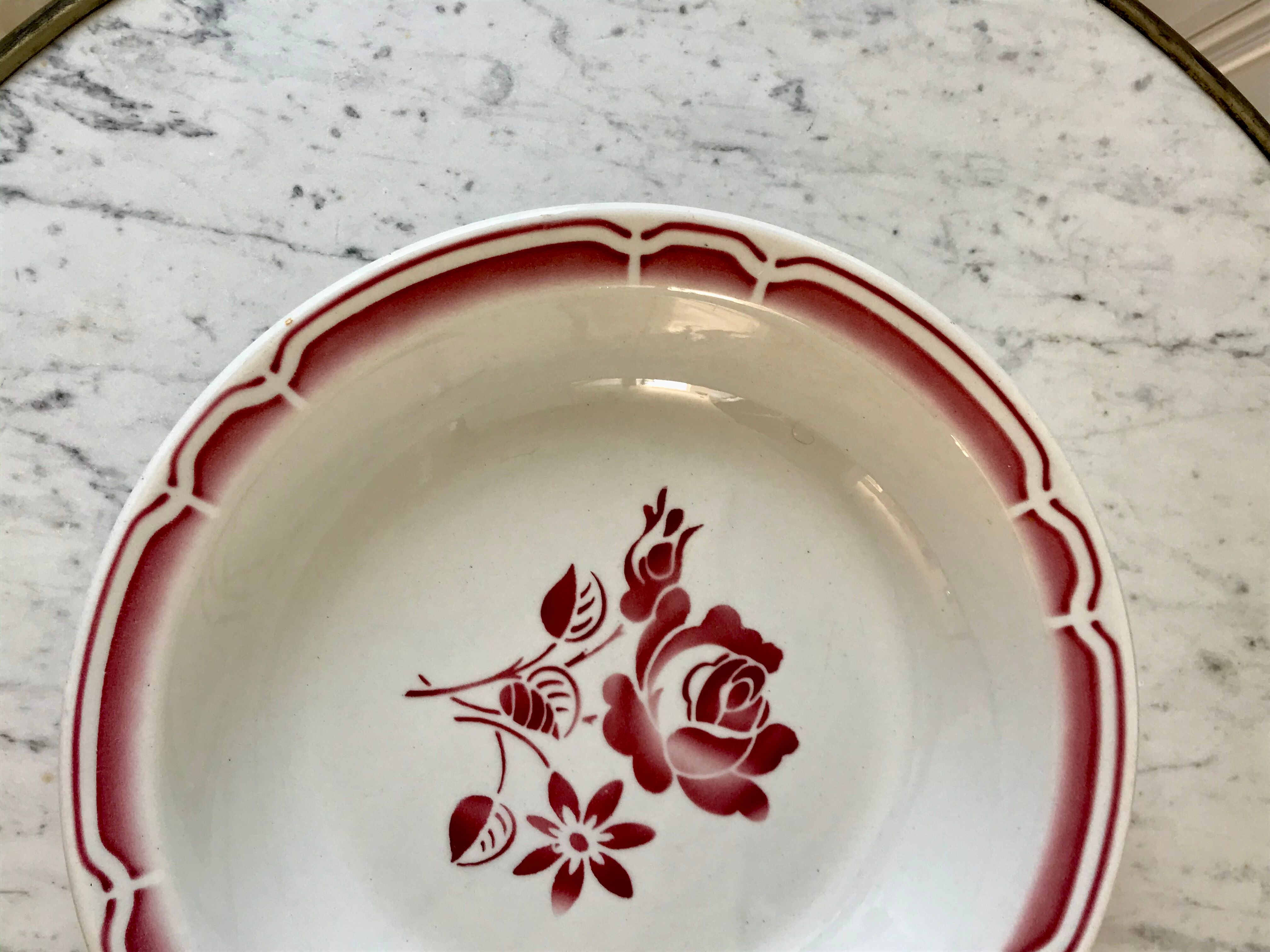 Plat creux badonviller à fleurs années 30