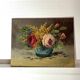 Petite huile sur panneau XXème, Chrysanthèmes