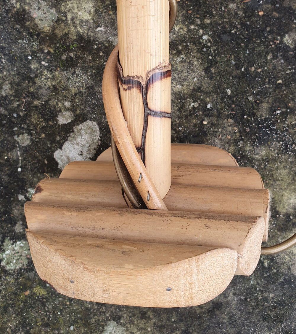 Table lamp, bamboo and rattan, vintage, 60