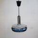 Vintage Chrome & Blue Pendant Lamp - 1970s Massive Belgium Lighting