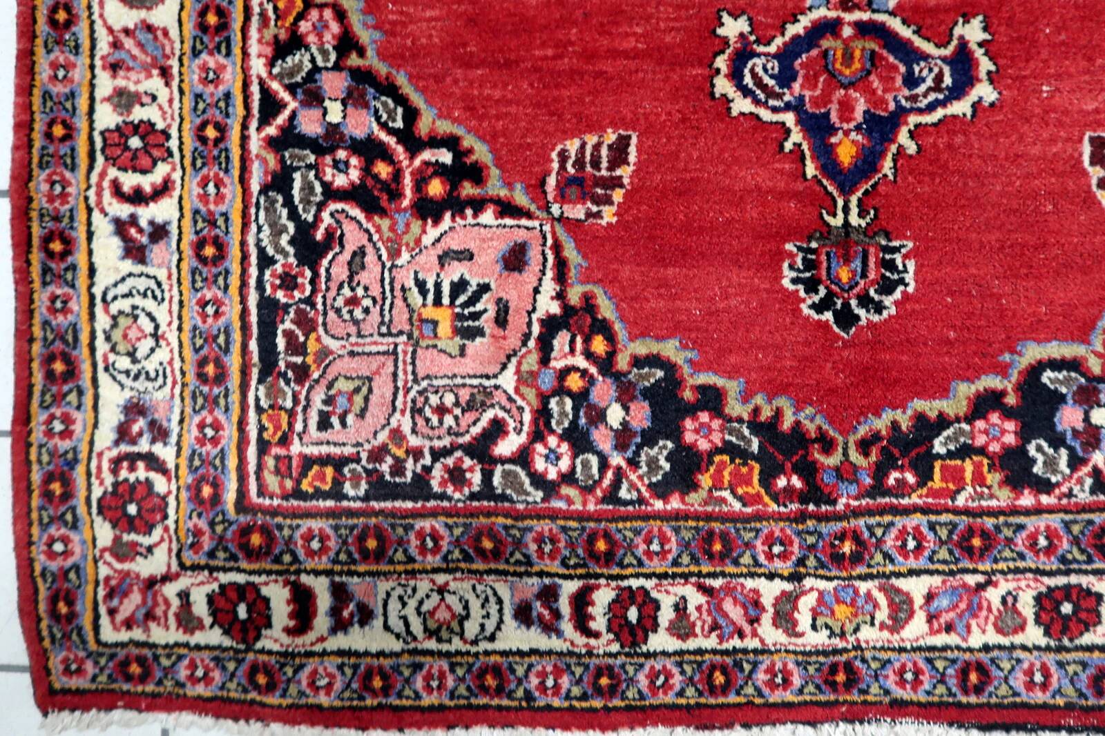 Tapis persan ancien Kazvin fait à la main 134 cm x 182 cm années 1920 - 1C1229