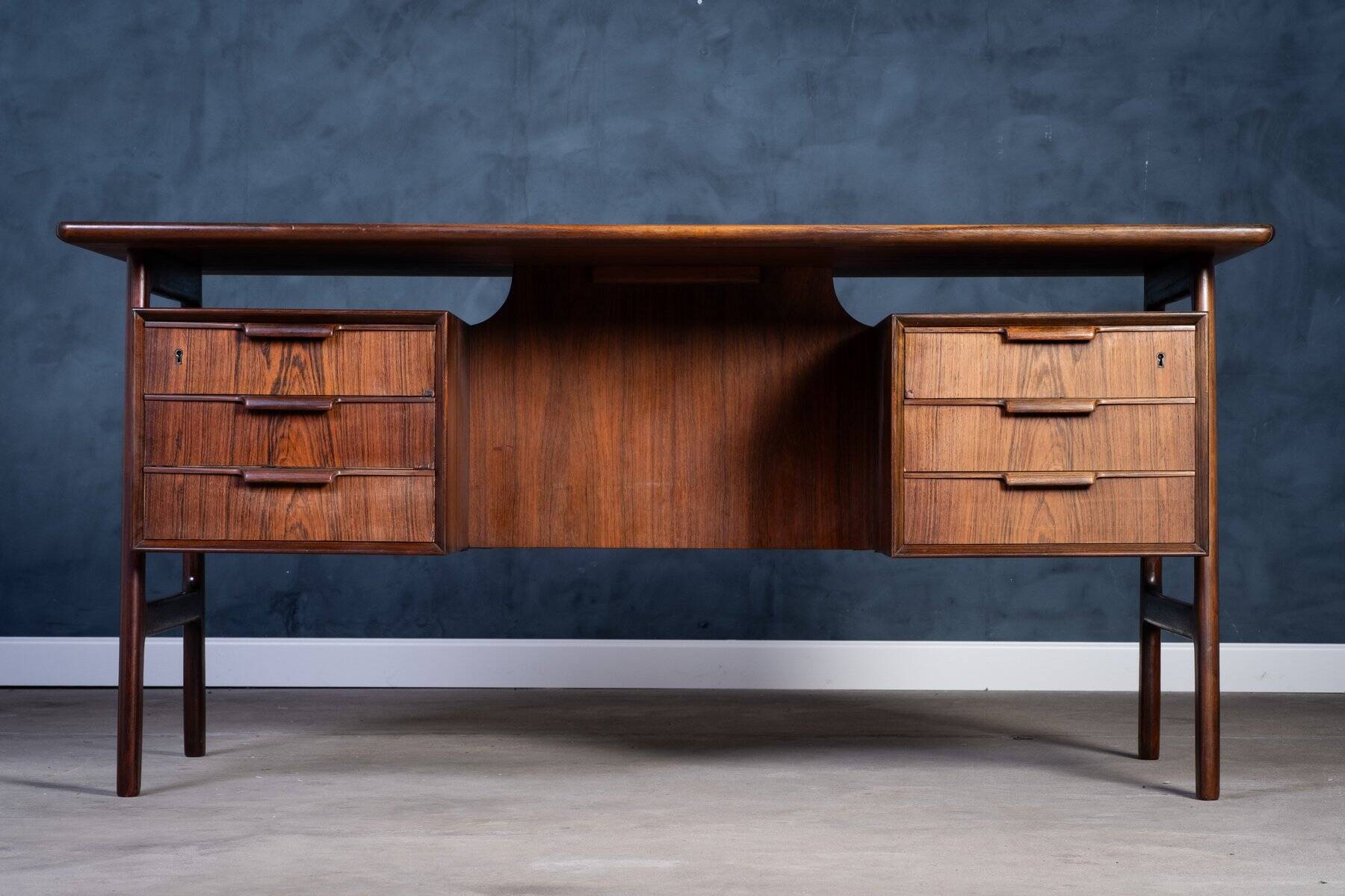 Rosewood desk by Gunni Omann for Omann Jun Møbelfabrik, 1960s