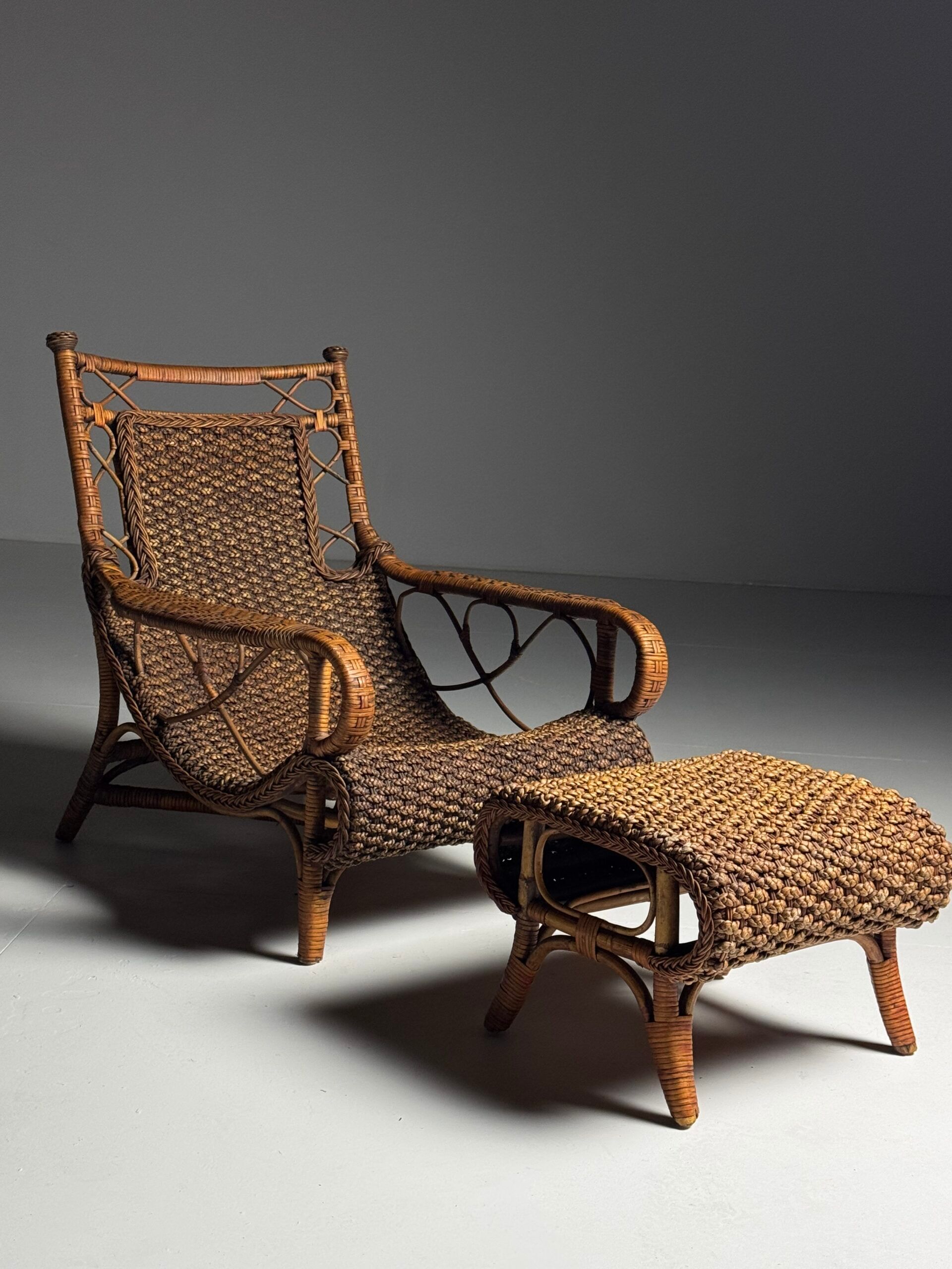 Rattan armchair 1950s vintage