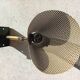 Pair of perforated metal horn wall lights