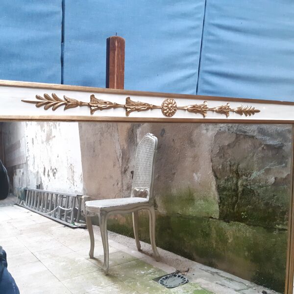 Miroir empire doré et blanc 130X89