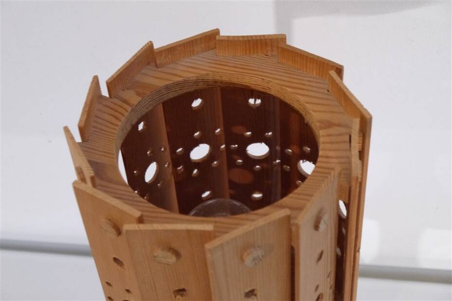 Vintage Scandinavian wooden lamp 1970