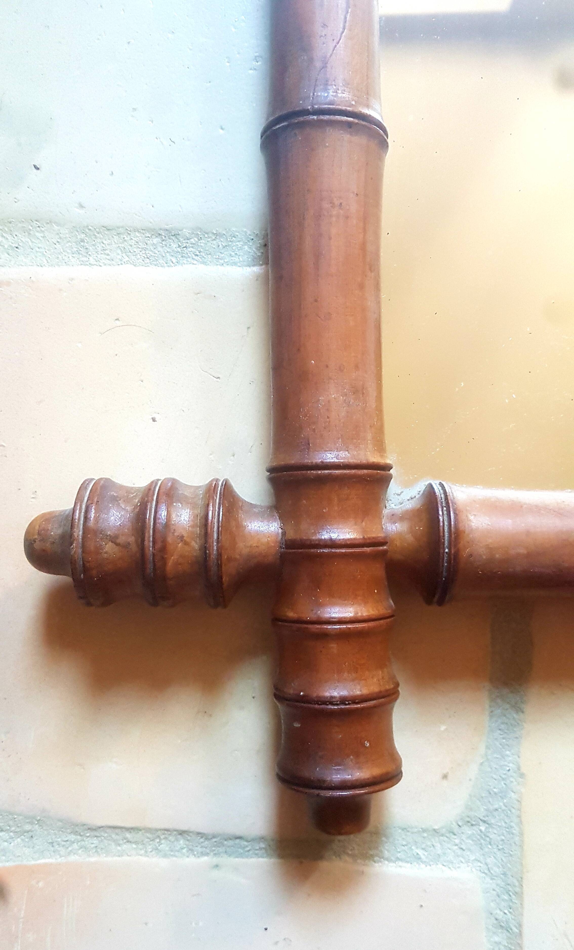 Small mirror Vintage bamboo late nineteenth century 37x41cm