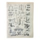 Old engraving 1898, Old balance, seesaw • Lithograph, original illustration