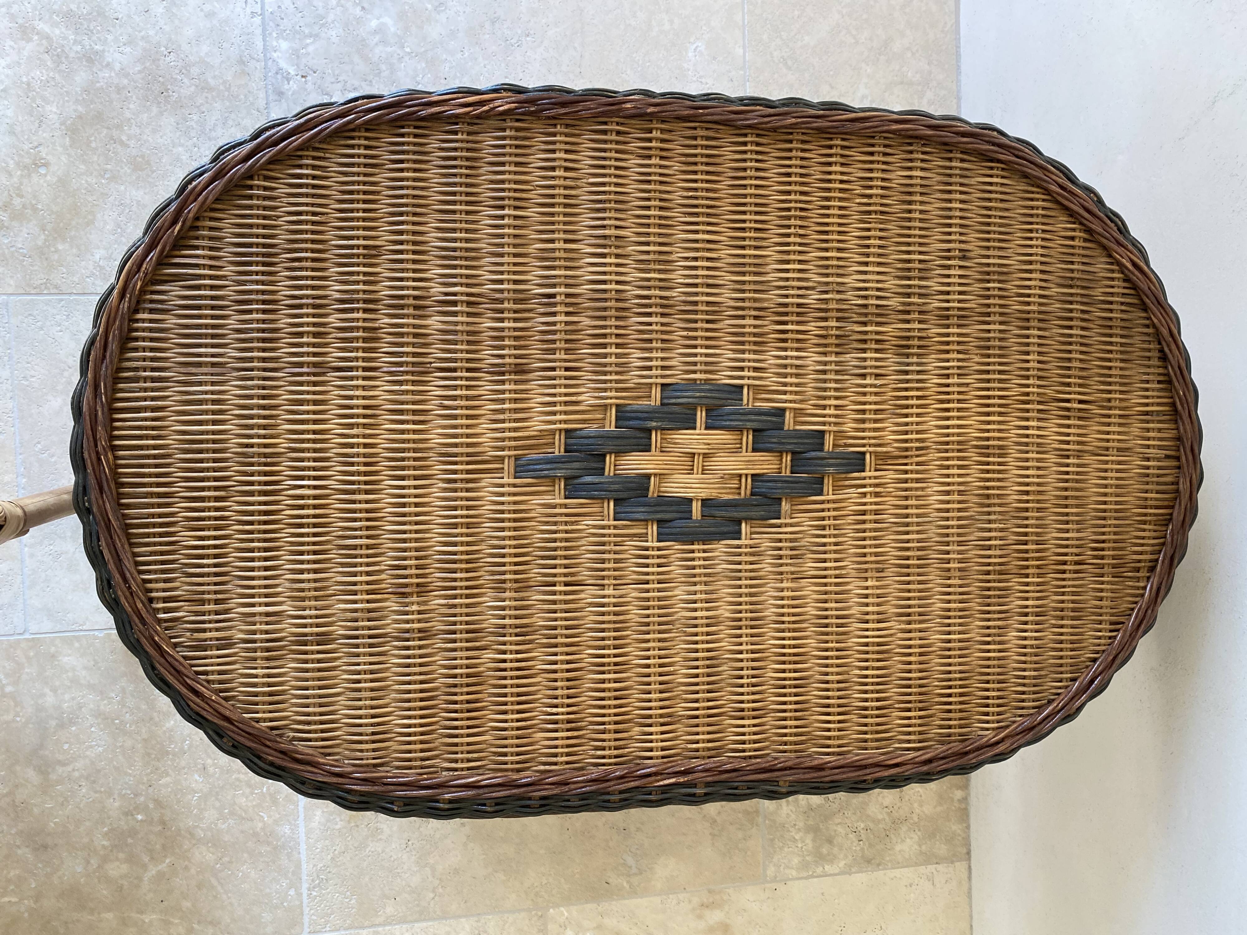 Vintage rattan coffee table – 1970s Riviera spirit