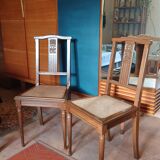 Paire de chaises cannées 1930, style louis XVI
