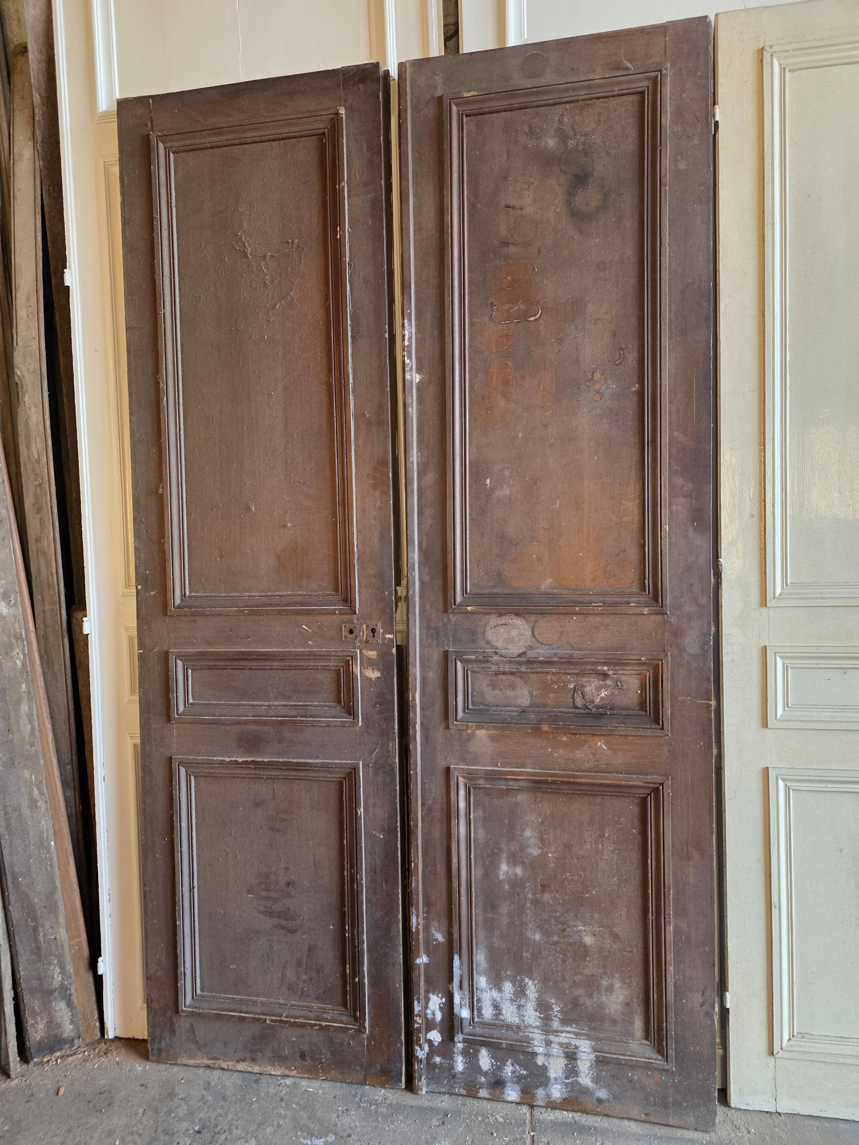 3 paires de portes de séparation du XIXème s.