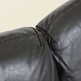 De Sede model DS-31 three-seat sofa black leather Switzerland 1970