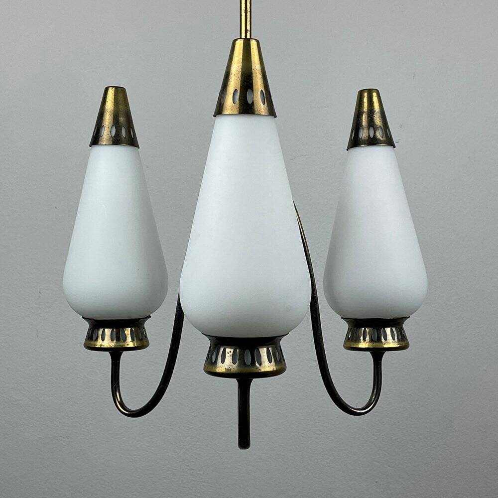Vintage brass chandelier Italy 1960s