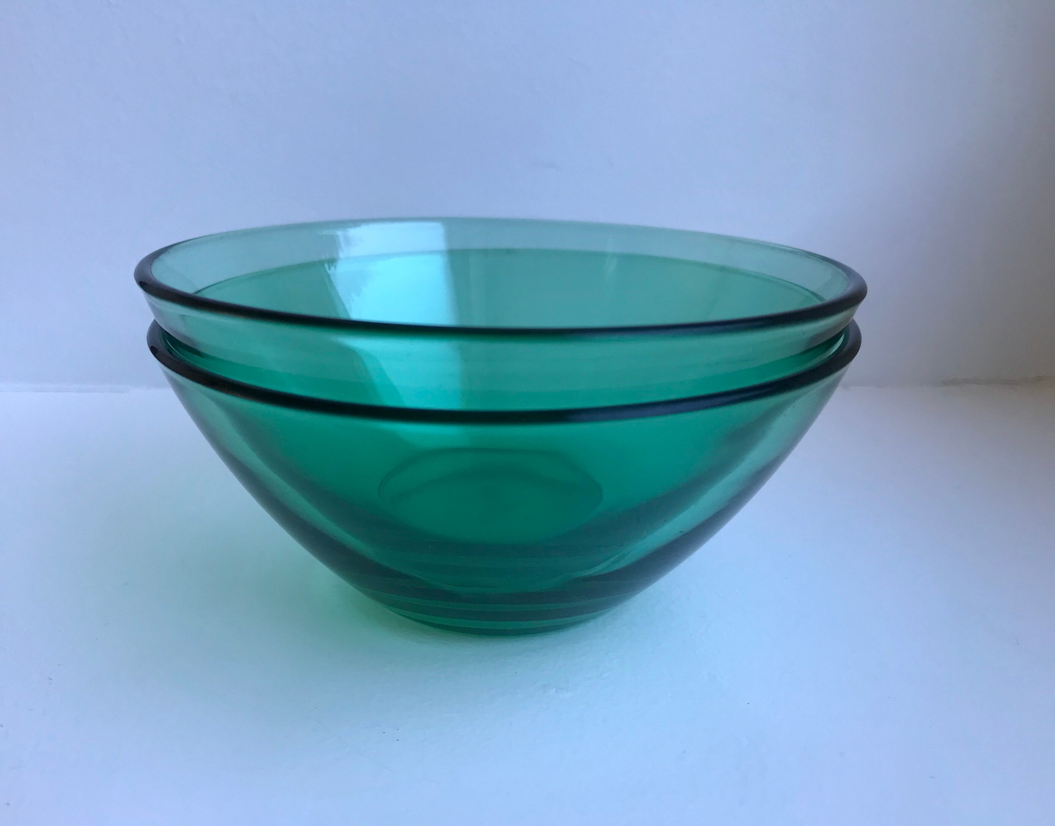 Duo of small green bowls Vereco 70s