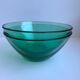 Duo of small green bowls Vereco 70s