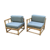 Paire de fauteuils en rotin vintage