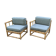 Paire de fauteuils en rotin vintage