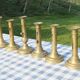 Set of 8 antique brass chandeliers