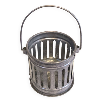 Gray metal tealight holder