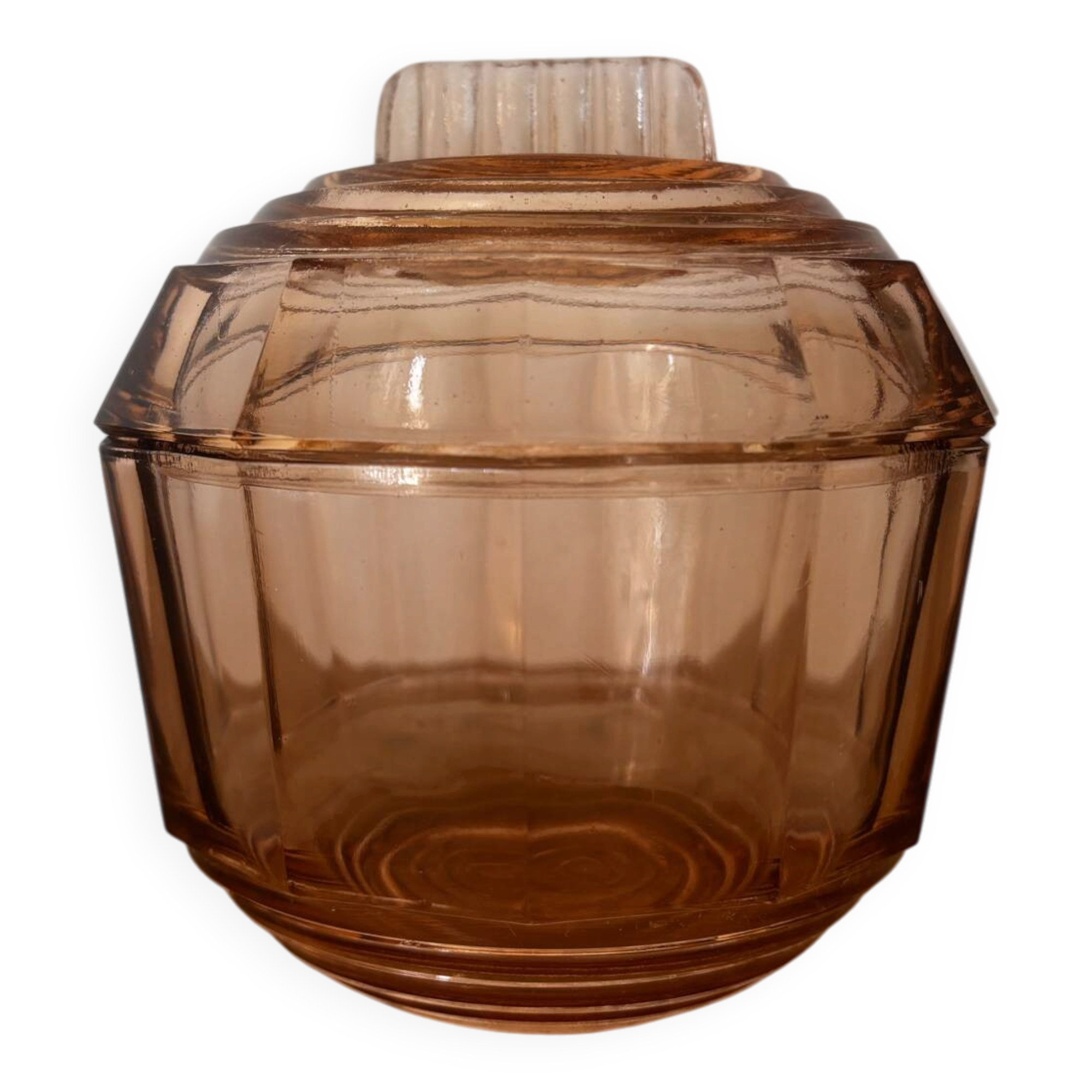 Old sugar bowl or pink glass sweet jar