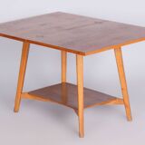 Restored Midcentury Beech Oak Folding Table, Revived Polish, Czechia, 1950s