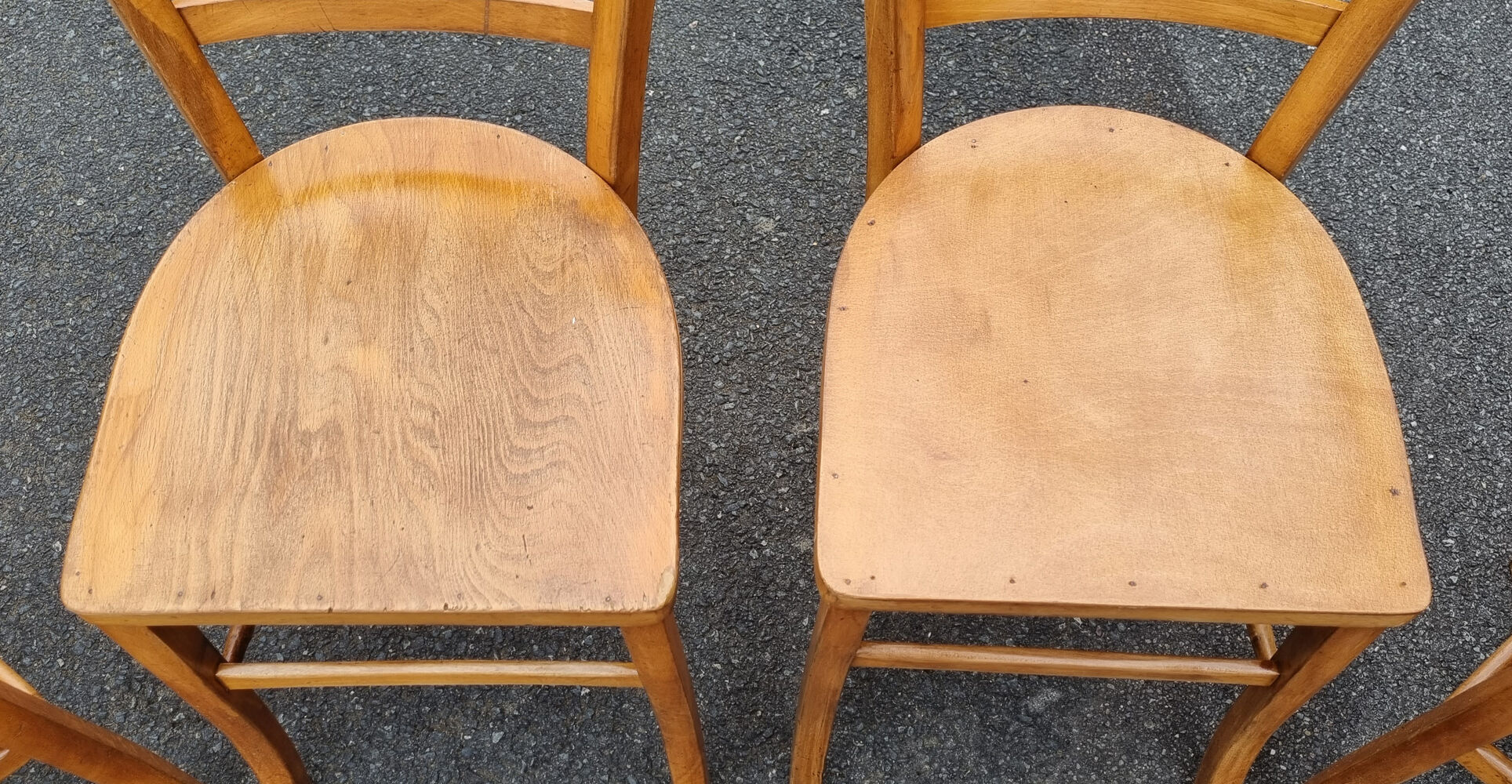 6 Luterma bistro chairs, blond wood, vintage, 50s