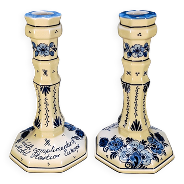 Pair of candlesticks Royal Goedewaagen Blue Delft – Holland