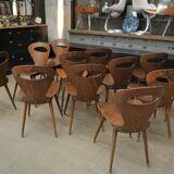 Baumann 1950s curved beech mid-century chair